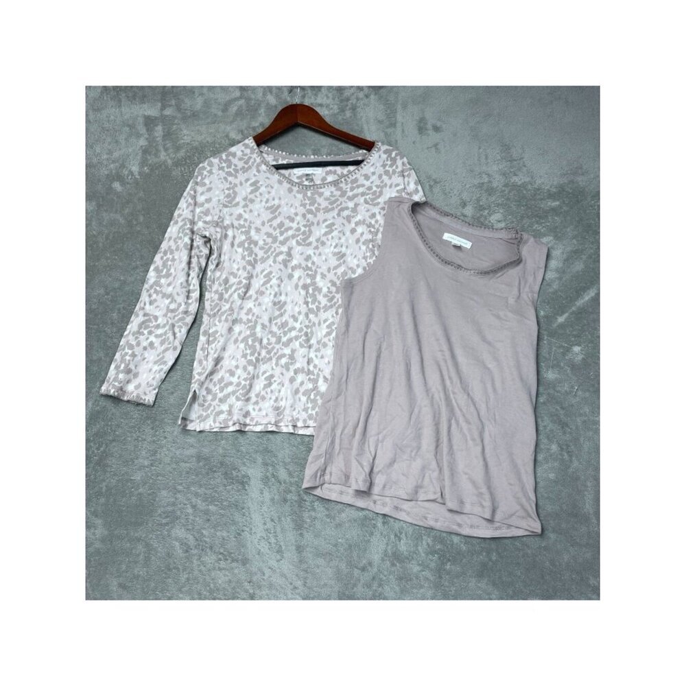NWOT Carole Hochman Women's S 2-Piece Pajama Long sleeve Top, Tank Top  C0659